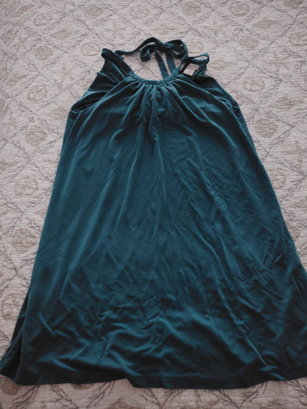 Women's Teal Halter Neck Summer Dress